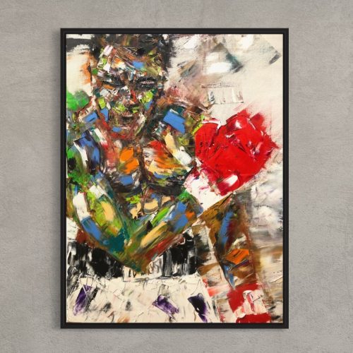 Dynamic Muhammad Ali Oil Painting on canvas
