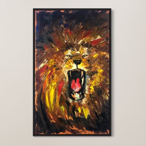 Original Lion Oil Painting