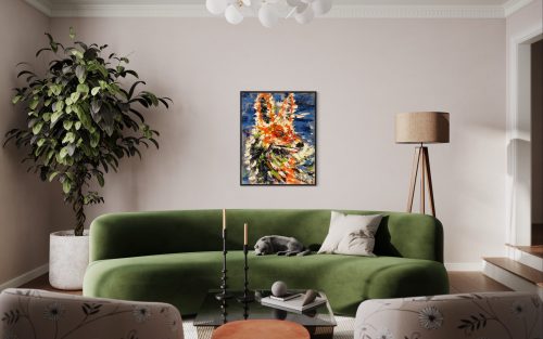 Wild Life Oil Painting | Original Wildlife Art For Sale | Flamingo Art Oil Painting | Wildlife Oil Painting