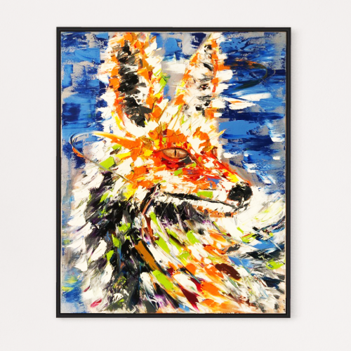 Fox Artwork Wildlife Oil Painting