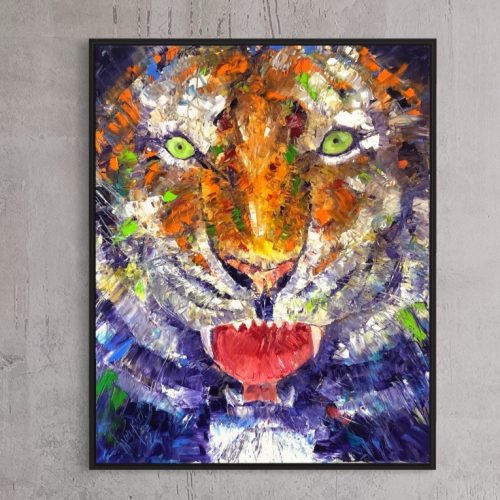 Crouching Tiger Oil Painting